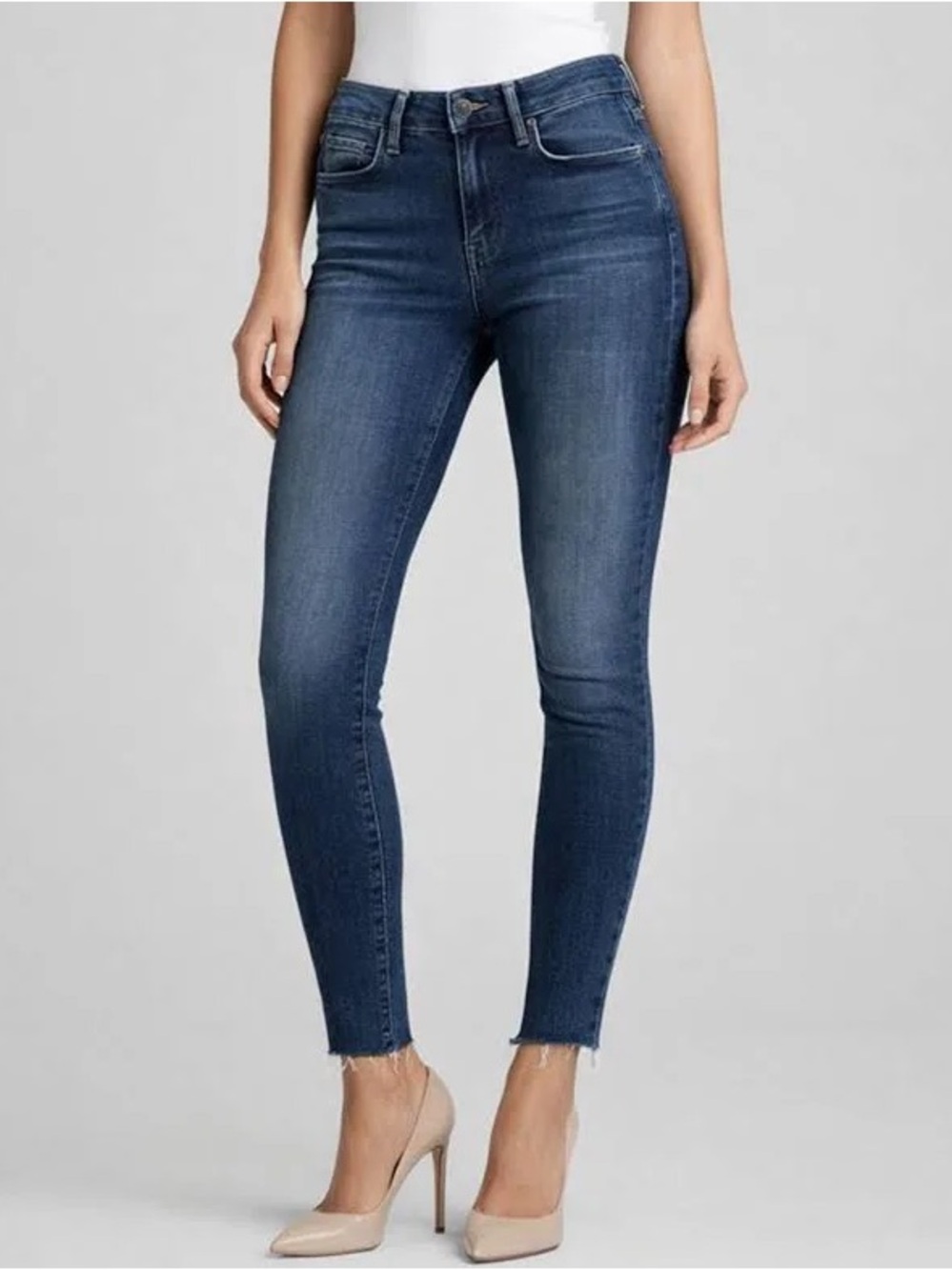 Mother High-Rise Looker Ankle Fray
